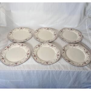 Noritake China Adagio 7237 Dinner Plates 10 5/8" Japan Set of 6 Rust Blue Silver